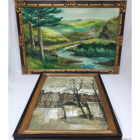 Lot of 2 Vintage Signed Paintings