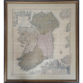 Framed Print of a Map of Ireland