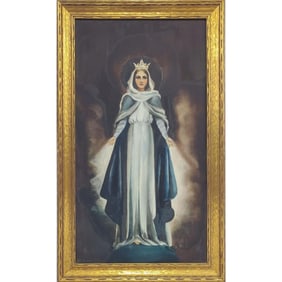 Signed Painting, Oil on Canvas "Holy Figure"