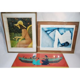 Lot of 3 Artworks Including 1 Lithograph