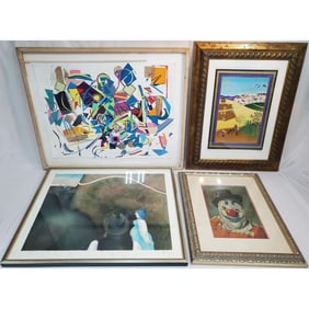 Lot of 4 Artworks Including 2 Lithographs