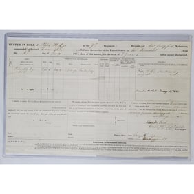 American Civil War Muster-In Roll Document 1865