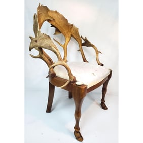 Vintage Deer Antler Arm Chair