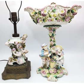 Lot of 2 Antique German Porcelain Items
