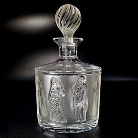 Lalique France Crystal & Frosted Glass Decanter