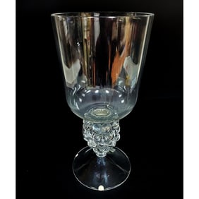 Lalique France Art Glass Candleholder Clos-Vougeot