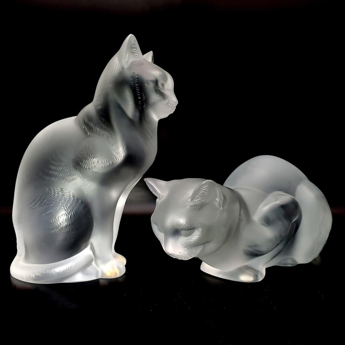 2 Vintage Lalique France Art Glass Cats (1 of 7)