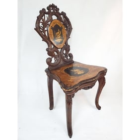 Antique Swiss Black Forest Musical Chair