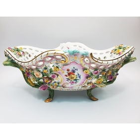 Antique Meissen Reticulated Porcelain Centerpiece