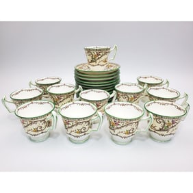 24 Antique English Minton Tea Cups & Saucers