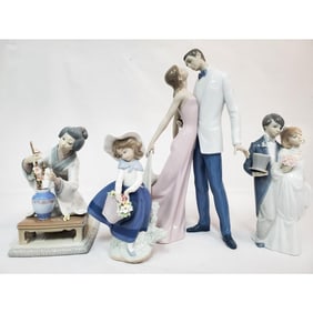 Lot of 4 Vintage Lladro Porcelain Figures