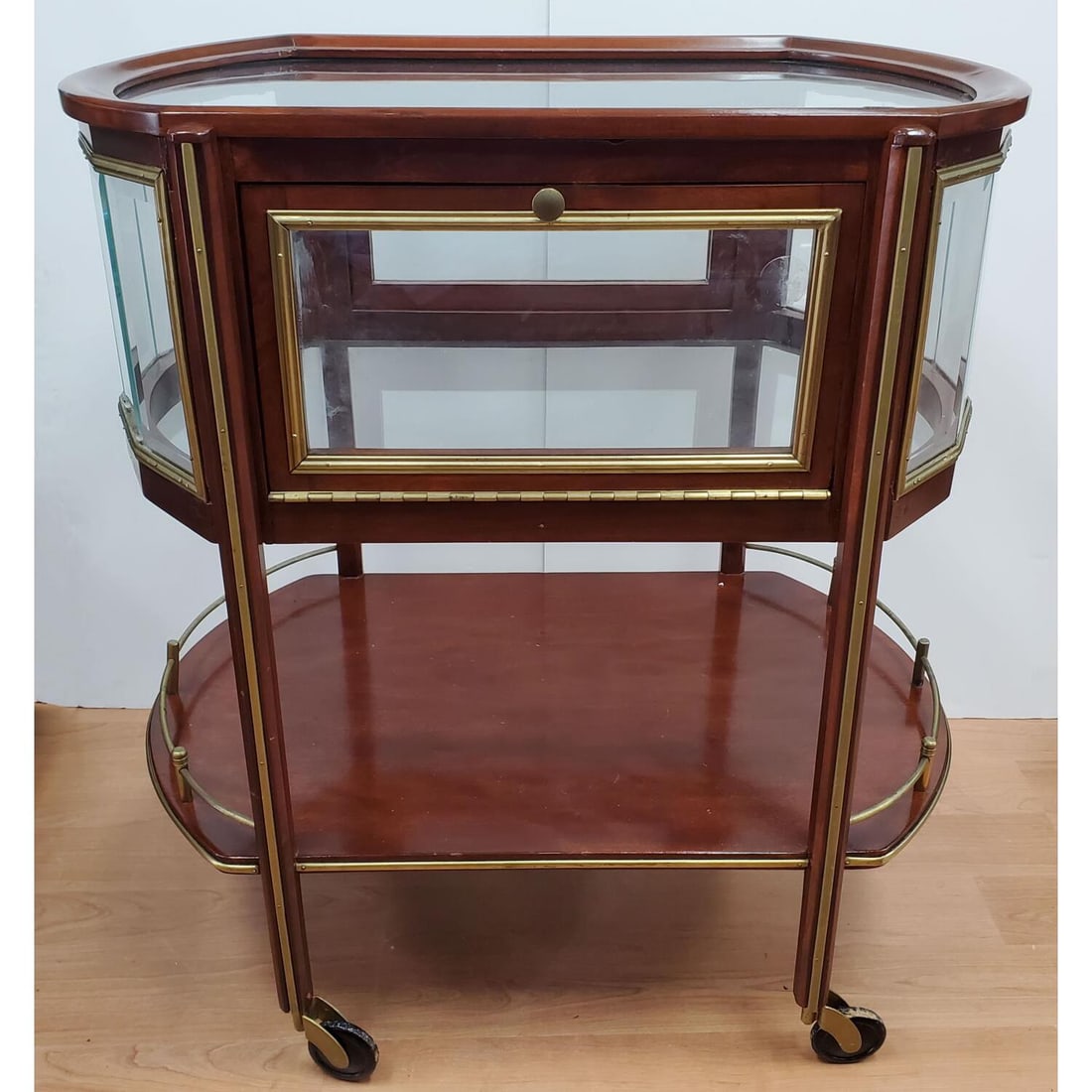 Unusual Vintage Tea Wagon w/ Beveled Glass (1 of 7)