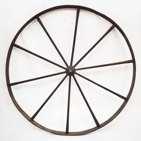 Large Antique 19th C. Wooden Wagon Wheel