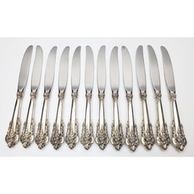 Vintage Set Grand Baroque Sterling Silver Knives