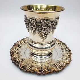 Vintage Judaica Hazorfim Sterling Silver Set