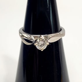 14K White Gold Engagement Ring