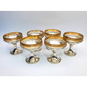 Set of 6 Sterling Silver Chalice Cups