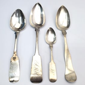 Lot of 4 Coin Silver Spoons