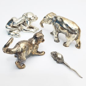 Lot of 4 Silver Animals