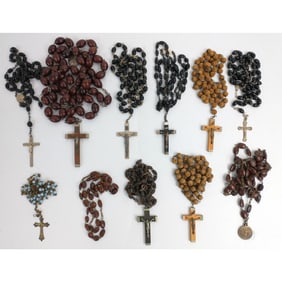 Lot of 10 Vintage Religious Christian Rosary Beads