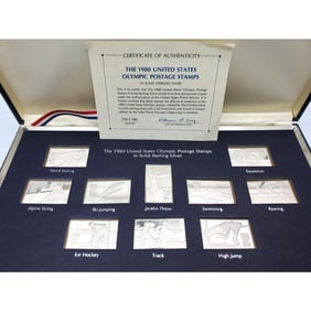 Ltd. Ed. 1980 United States Olympic Silver Stamps