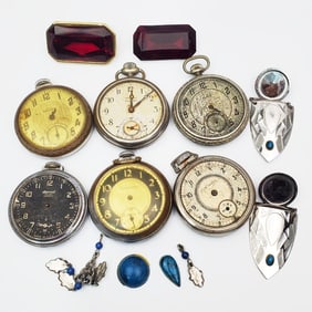 Lot of 6 Watches Including Various Costume Jewelry