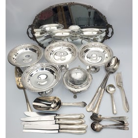 Large Lot of Silver-Plated Items