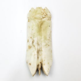Antique Chinese White Jade Cicada Carving