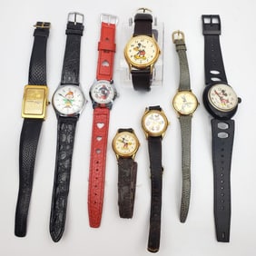 Lot of 5 Vintage Disney Mickey Watches & 3 Others