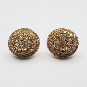Pair of 14K Gold & Diamonds Earrings