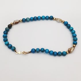 14k Gold, Pearl, & Turquoise Bracelet