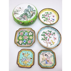 Lot of 6 Chinese Enamel Items