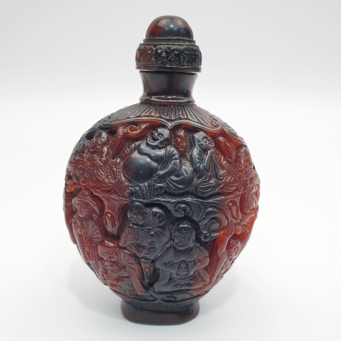 Antique Chinese Carved Horn Snuff Bottle (1 of 5)