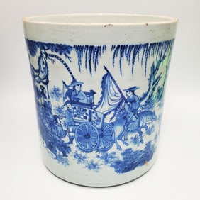 Chinese Large Blue & White Porcelain Planter