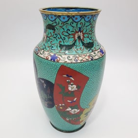 Antique Japanese Meiji Cloissone Large Vase