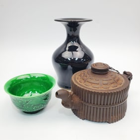 Lot of 3 Chinese Signed Porcelain Items
