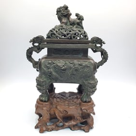 Exceptional Antique Chinese Bronze Censor
