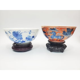 2 Antique Chinese Signed Porcelain Bowls