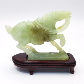 Antique Chinese Tang Style Carved Jade Horse