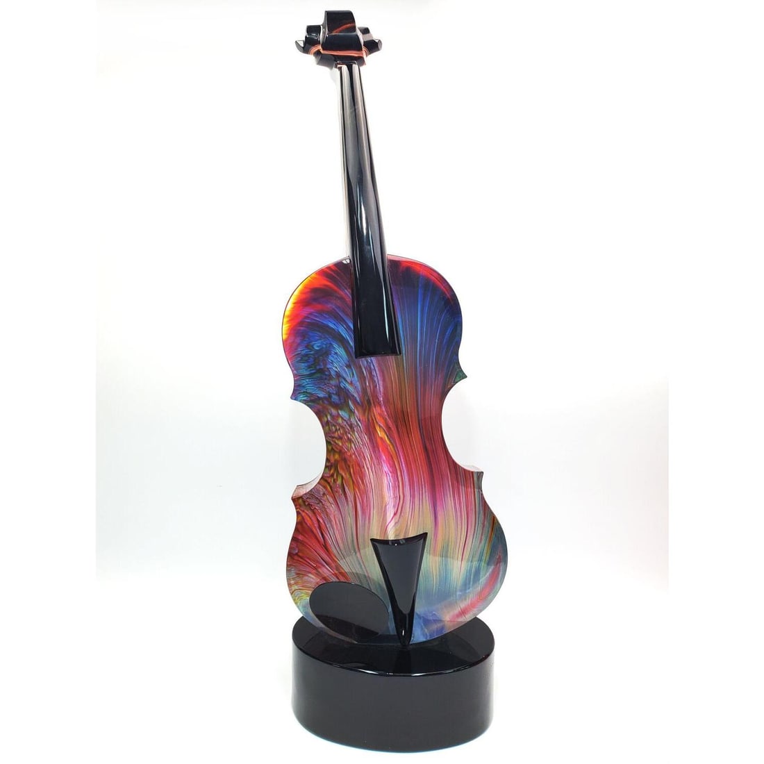 Dino Rosin Murano Venetian Glass Sculpture: Exceptional Dino Rosin Murano Venetian Italian Large Full Size Glass Sculpture 'Violin". Fully Labeled At The Bottom. Condition: Excellent. Dimensions: H-26" x W-8" x D-5.5". Provenance: From a Long I