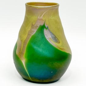 L.C.T Pulled Feather Small Iridescent Glass Vase