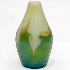 L.C.T Favrile Pulled Feather Miniature Glass Vase
