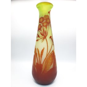 Galle French Art Nouveau Cameo Glass Large Vase