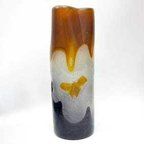 Emile Galle Antique Marquetry Sur Verre Vase 1900