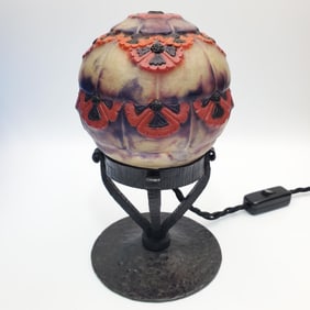 G. Argy-Rousseau Pate De Verre Glass Lamp c.1900