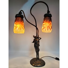 Daum Nancy Art Nouveau Glass Table Lamp 1900