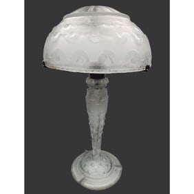Daum Nancy Art Deco Cameo Glass Lamp 1930