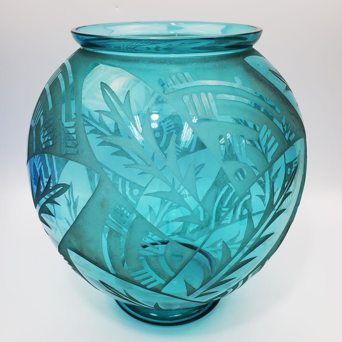 Daum Nancy Art Deco Acid Cut Glass Vase c.1920's (1 of 4)