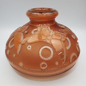 Muller Freres Art Deco Acid Etched Glass Vase 1920