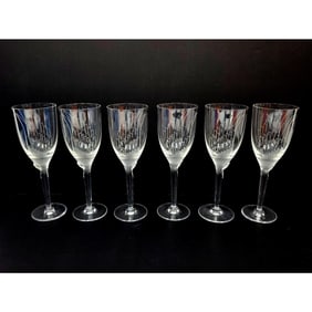 Set of 6 Vintage Lalique Angel Champagne Flutes